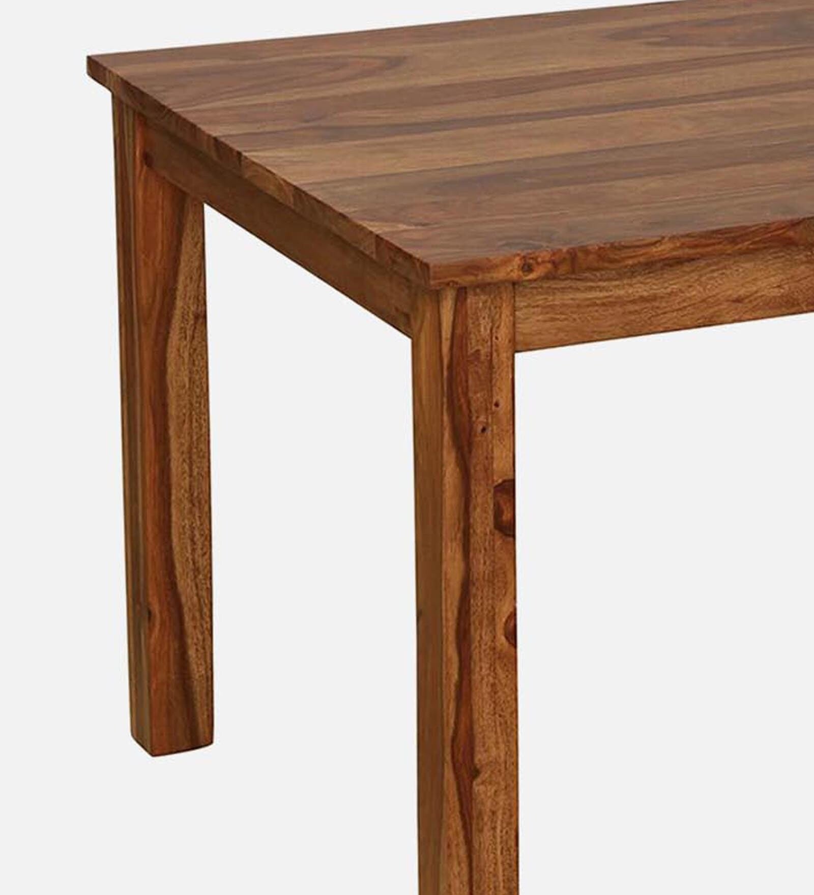 Oslo Solid Wood 4 Seater Dining Table In Rustic Teak Finish By Rajwada - Rajwada Furnish