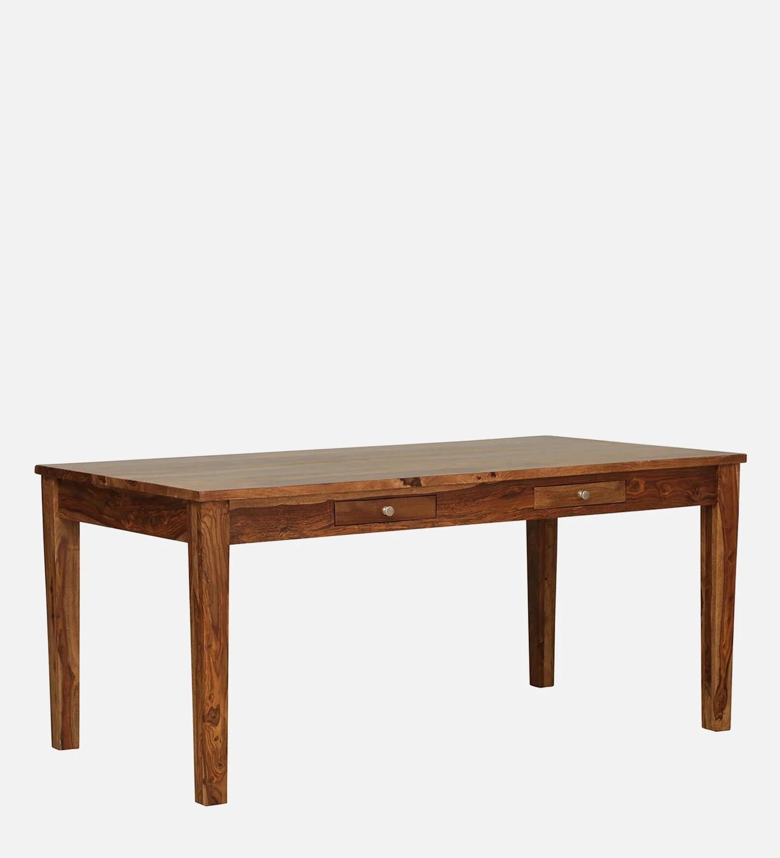 Oslo Solid Wood 6 Seater Dining Table In Rustic Teak Finish By Rajwada - Rajwada Furnish