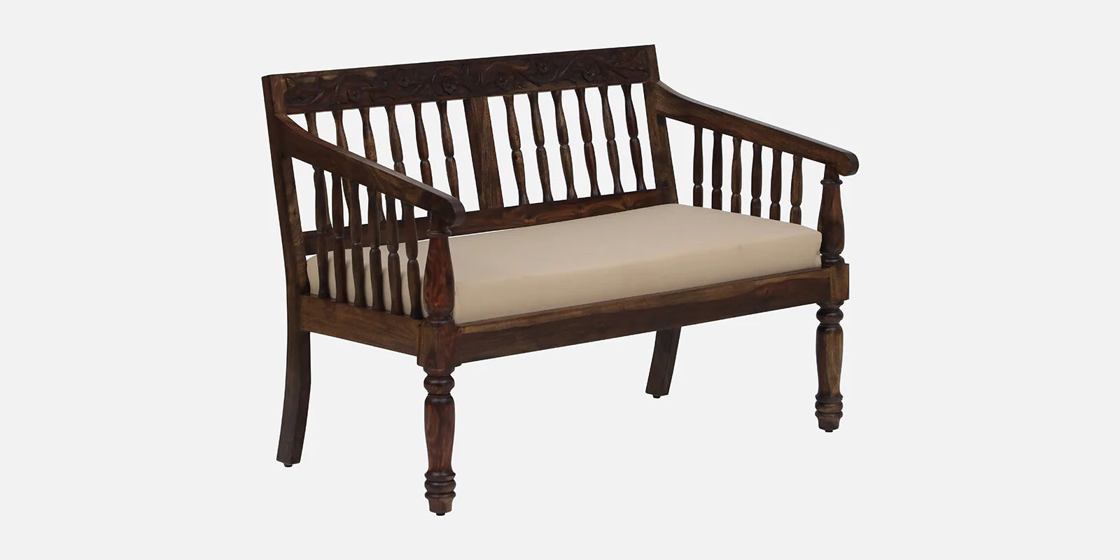 Macelina Solid Wood 2 Seater Sofa In Provincial Teak Finish By Rajwada - Rajwada Furnish