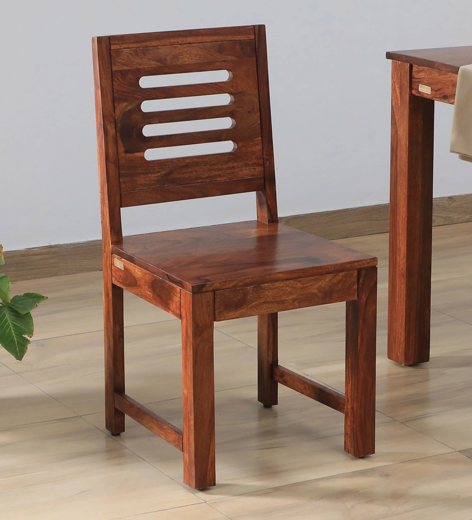 Saho Solid Wood Dining Chair (Set Of 2) In Classic Honey Finish By Rajwada - Rajwada Furnish