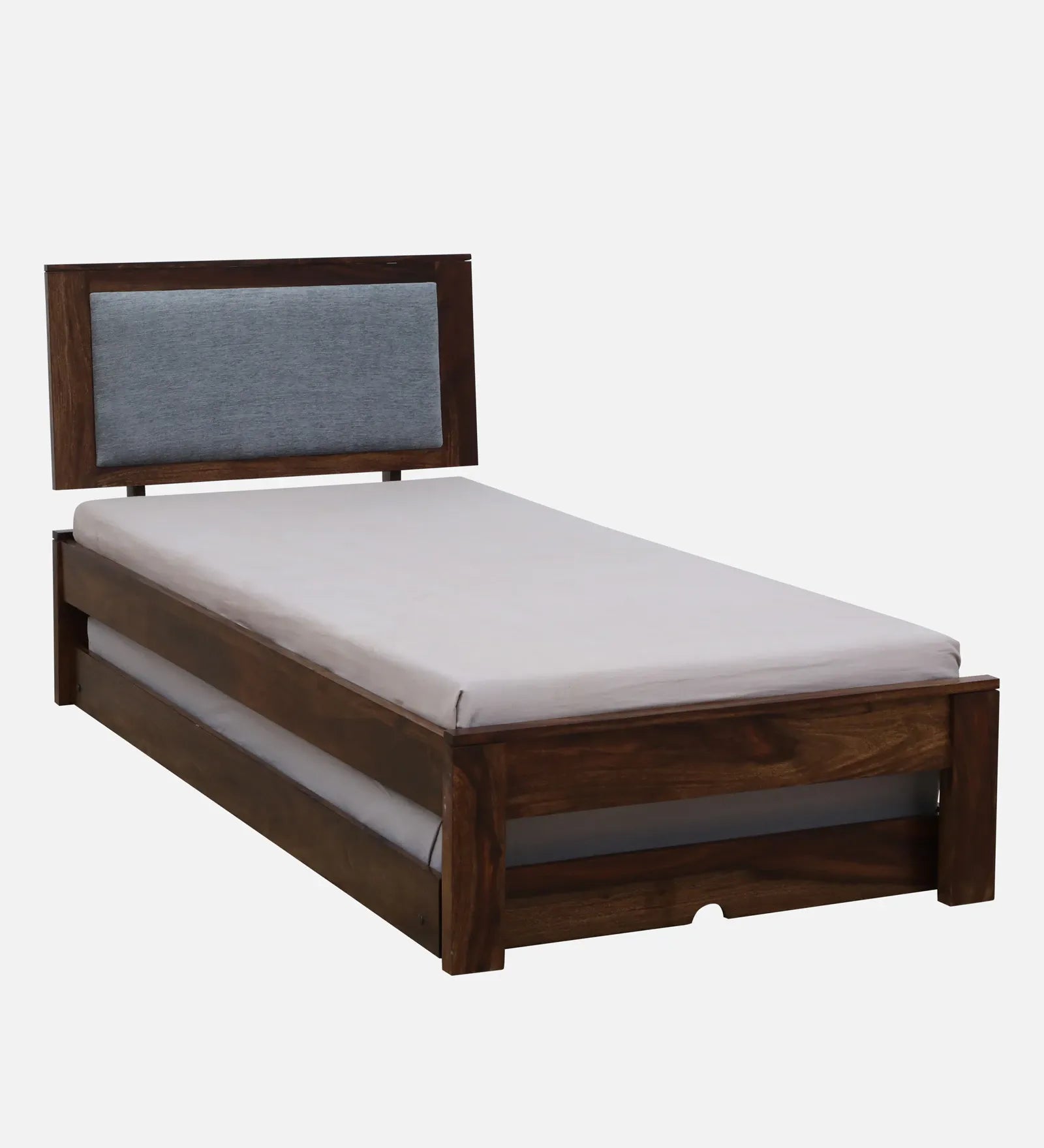 Mukund Sheesham Wood Single Bed With Trundle