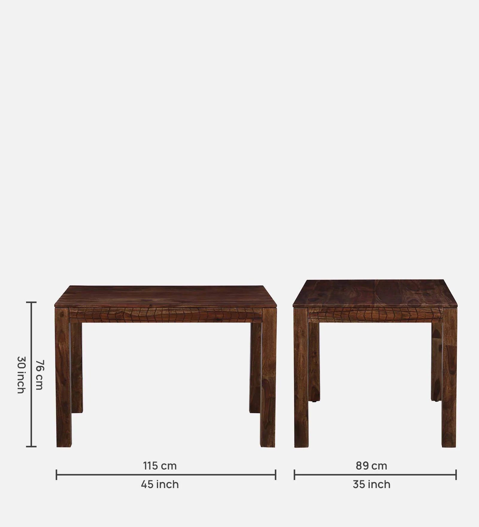 Harmonia Solid Wood 4 Seater Dining Table In Provincial Teak Finish by Rajwada - Rajwada Furnish