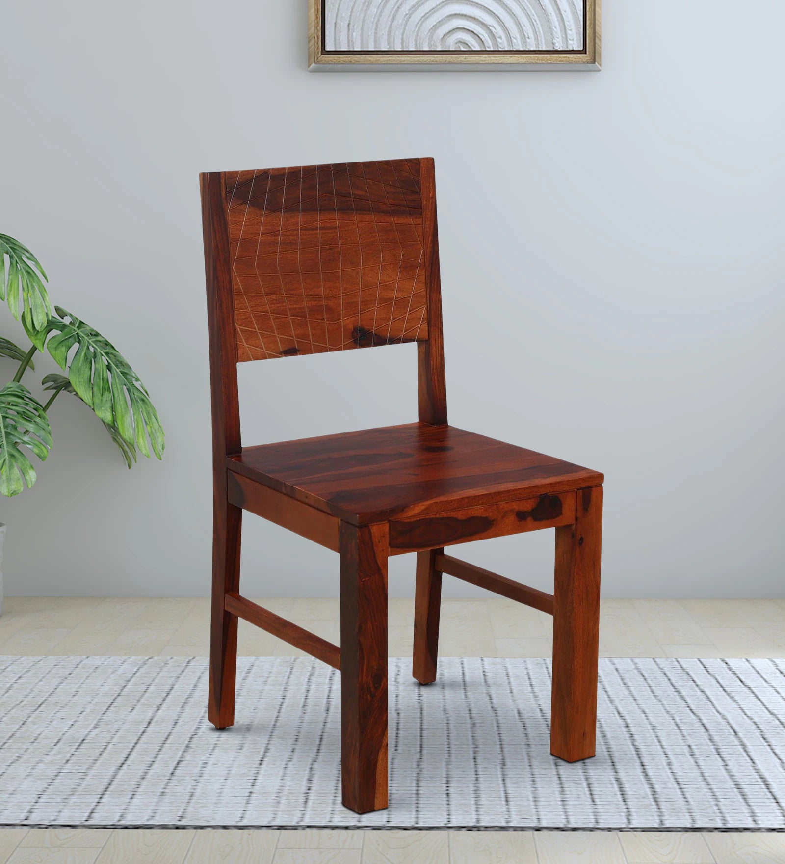 Harmonia Solid Wood Dining Chairs (Set Of 2) In Honey Oak Finish By Rajwada - Rajwada Furnish