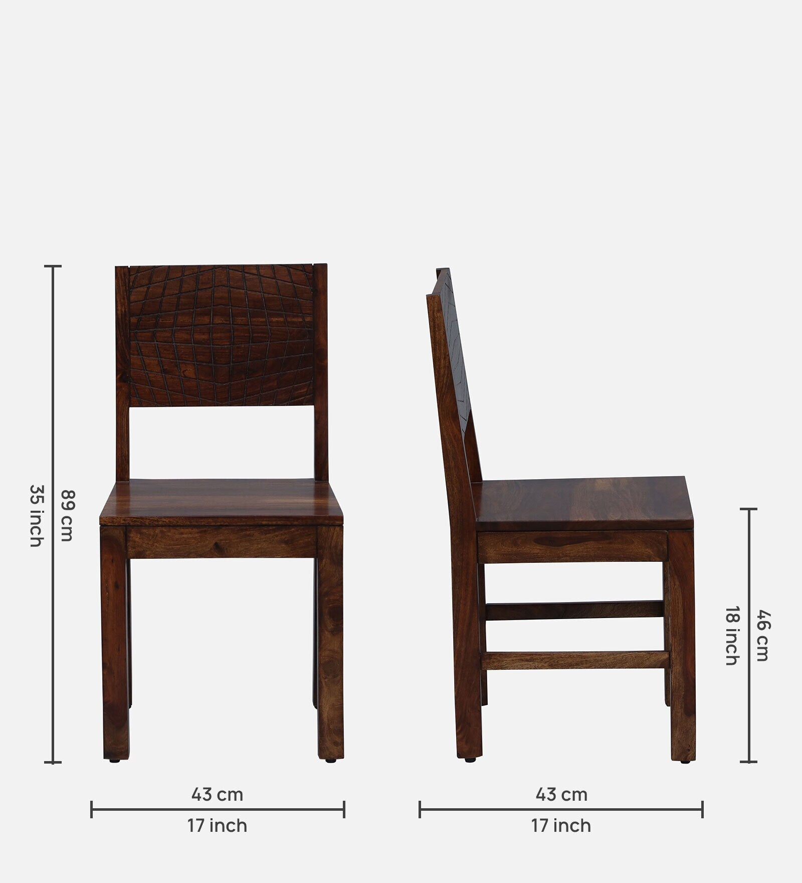 Harmonia Solid Wood Dining Chair (Set of 2) In Provincial Teak Finish By Rajwada - Rajwada Furnish