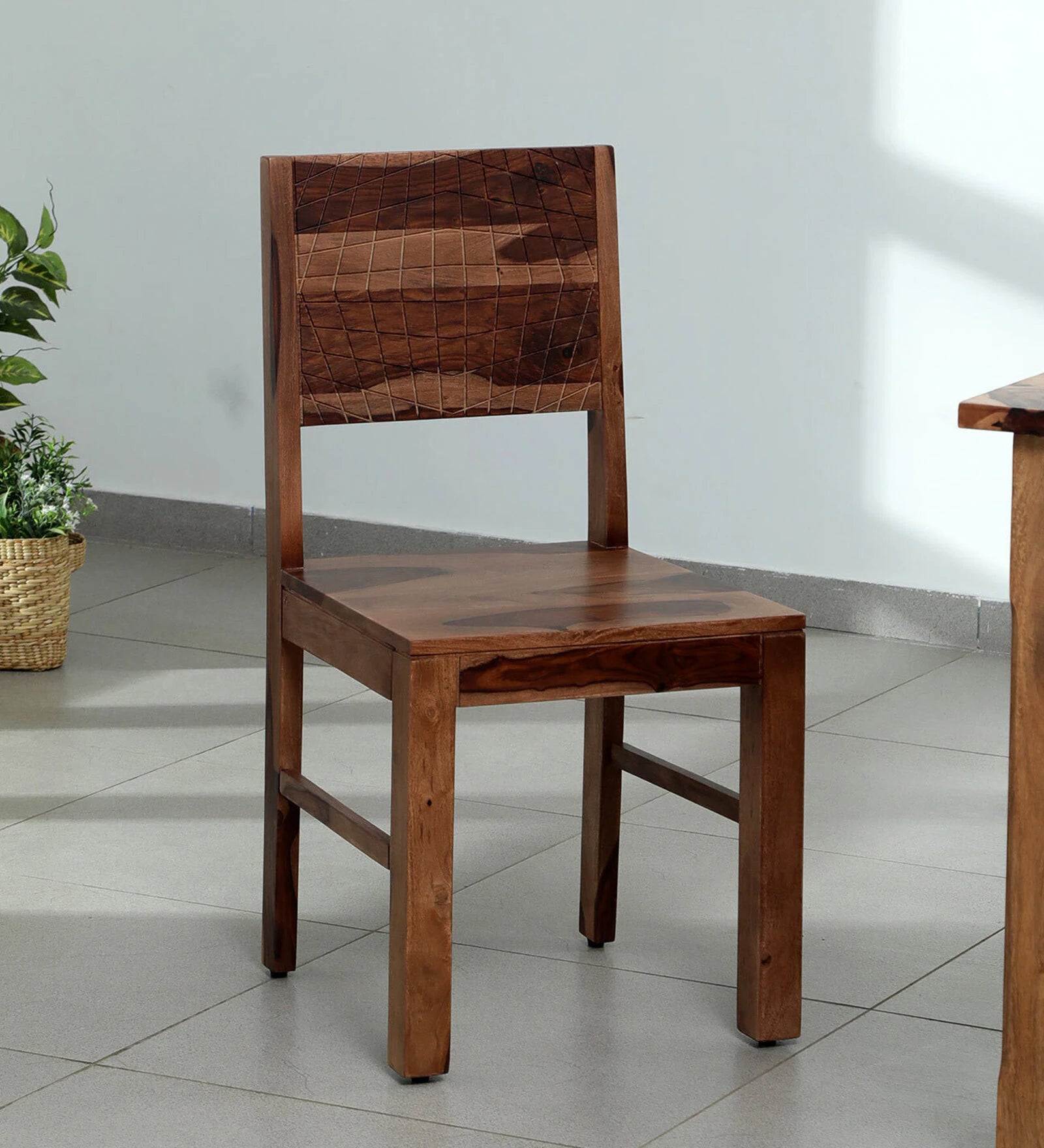 Harmonia Solid Wood Dining Chairs (Set Of 2) In Rustic Teak Finish By Rajwada - Rajwada Furnish