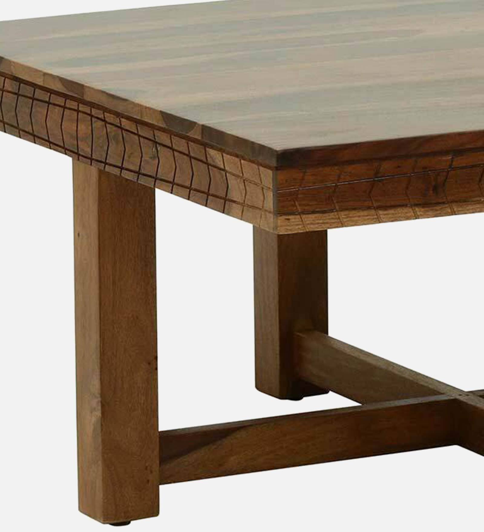 Harmonia Solid Wood Nesting Coffee Table Set In Rustic Teak Finish By Rajwada - Rajwada Furnish