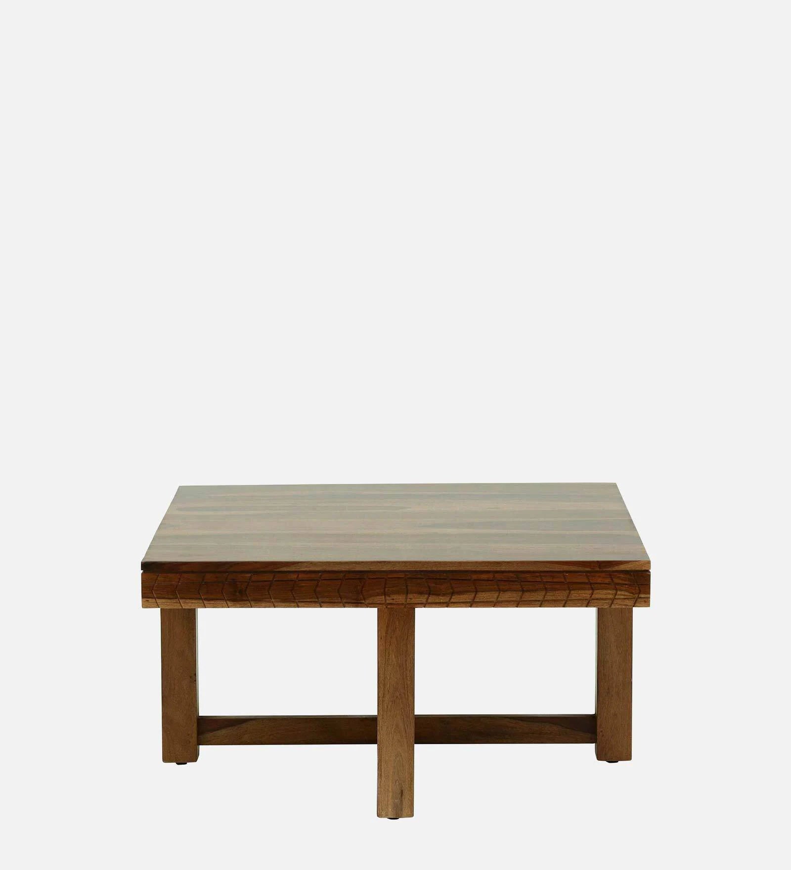 Harmonia Solid Wood Nesting Coffee Table Set In Rustic Teak Finish By Rajwada - Rajwada Furnish