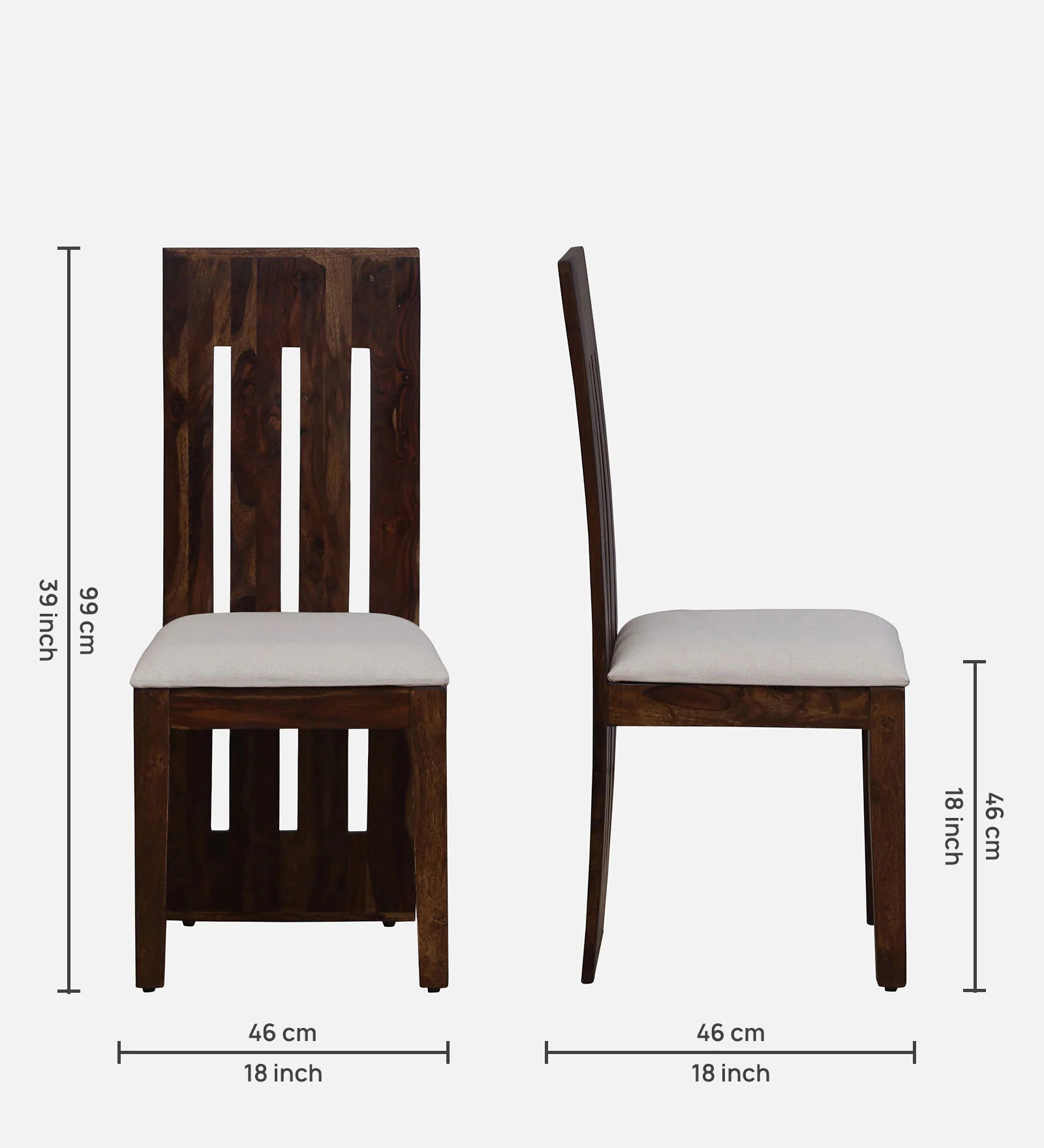 Oneil Solid Wood Dining Chair (Set of 2) in Provinical Teak Finish by Rajwada - Rajwada Furnish
