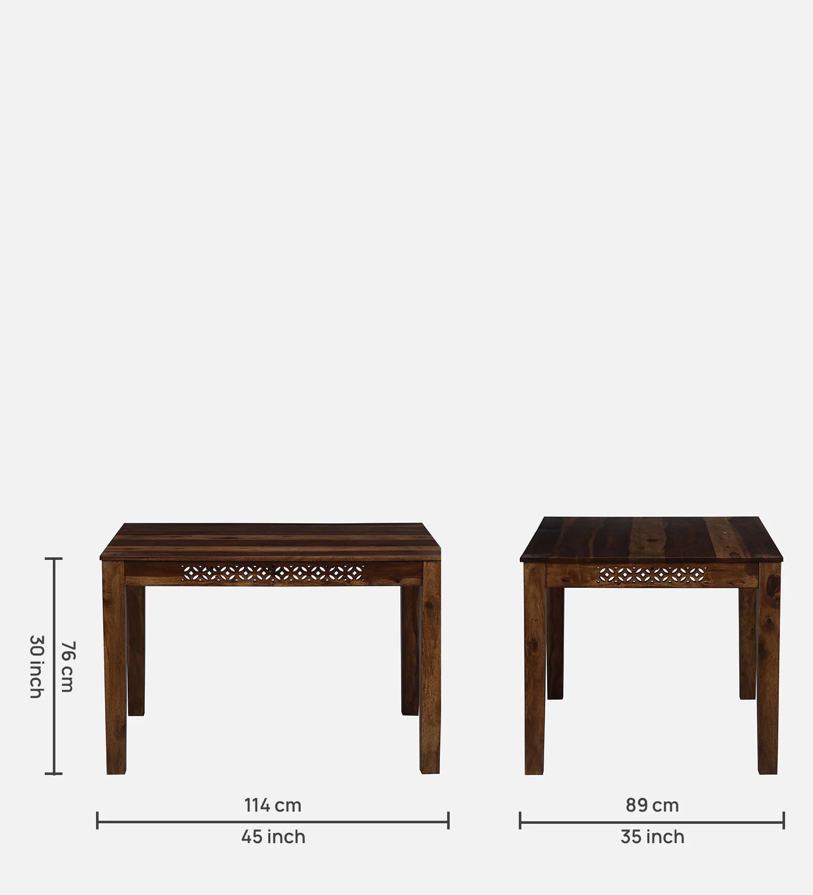 Penza Solid Wood 4 Seater Dining Table In Provincial Teak Finish By Rajwada - Rajwada Furnish