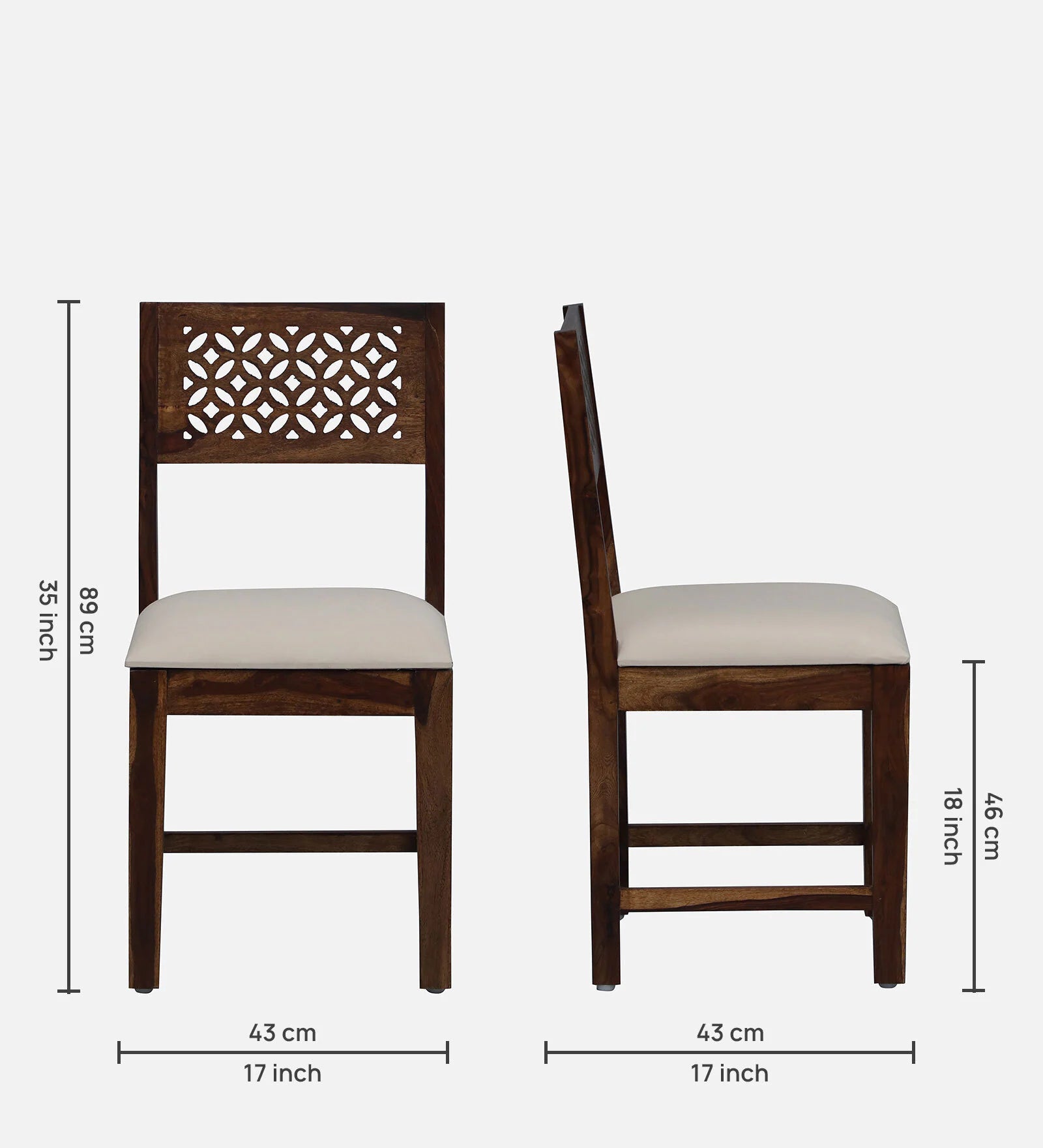 Penza Solid Wood Dining Chair (Set Of 2) In Provincial Teak Finish By Rajwada - Rajwada Furnish