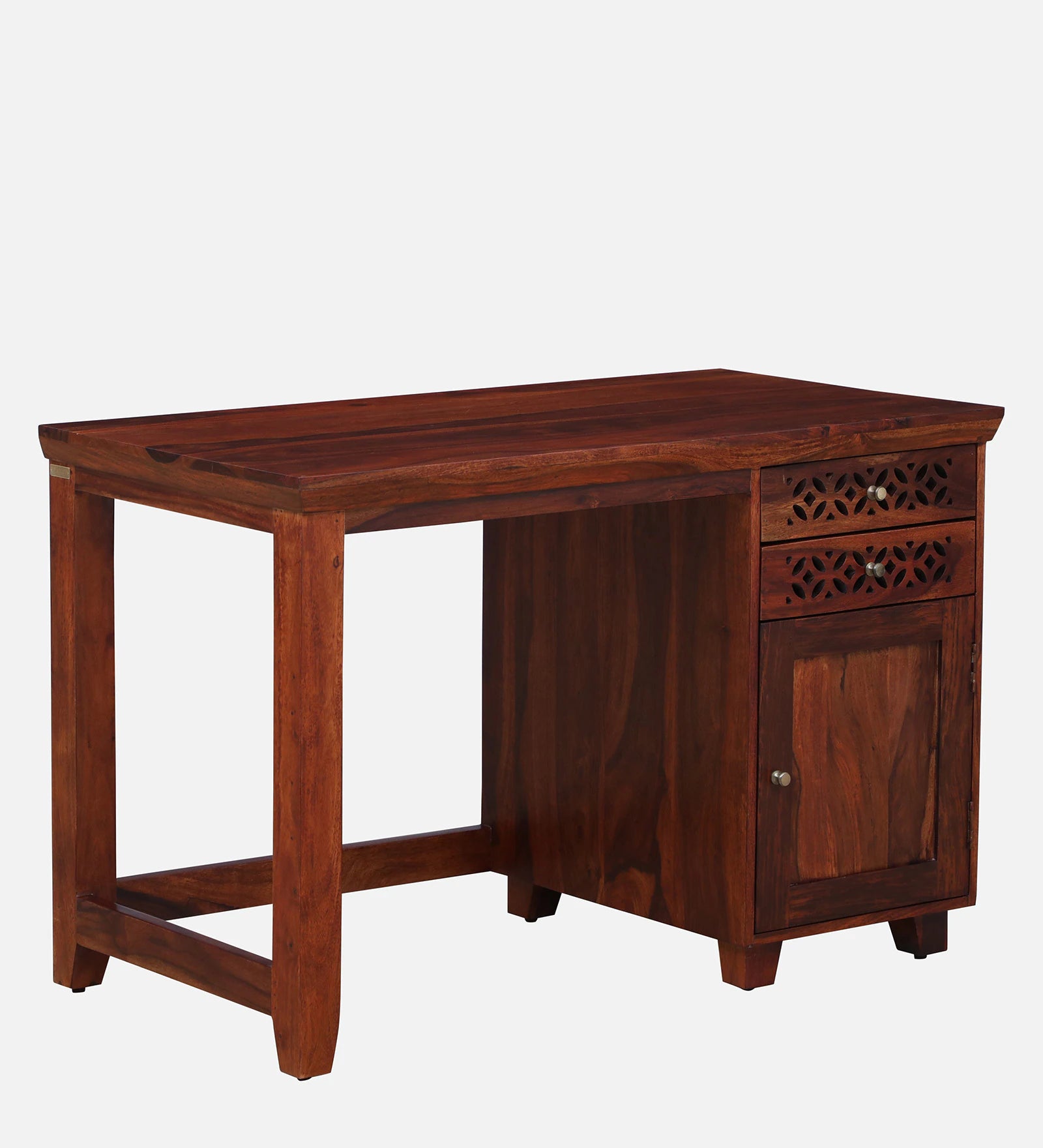 Penza Solid Wood Study Table In Honey Oak Finish By Rajwada - Rajwada Furnish