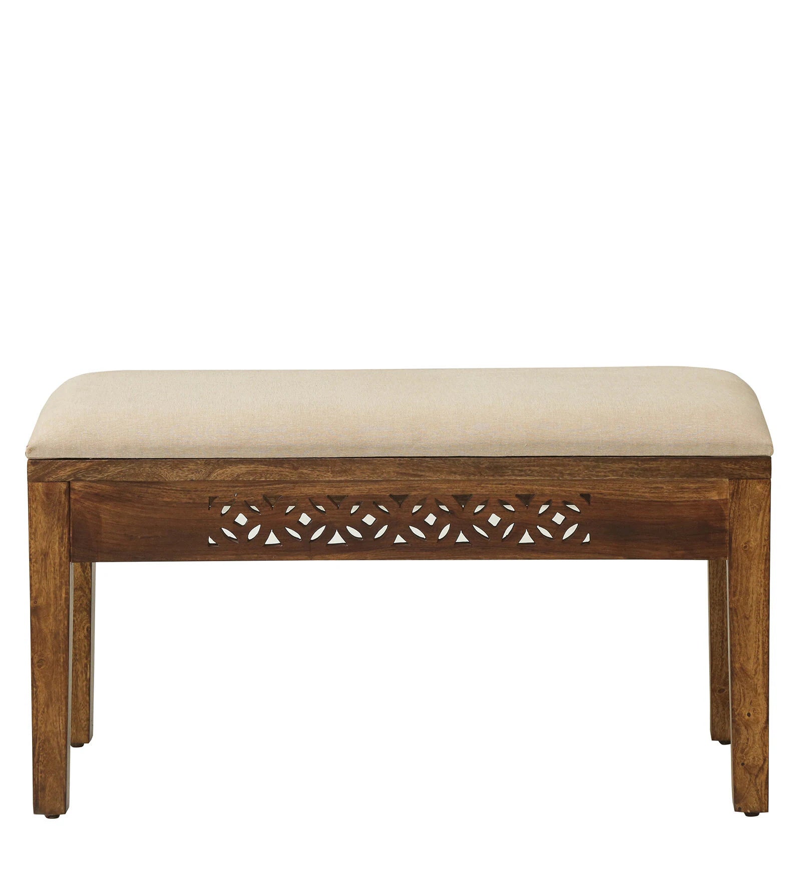 Penza Solid Wood Bench In Provincial Teak Finish By Rajwada - Rajwada Furnish