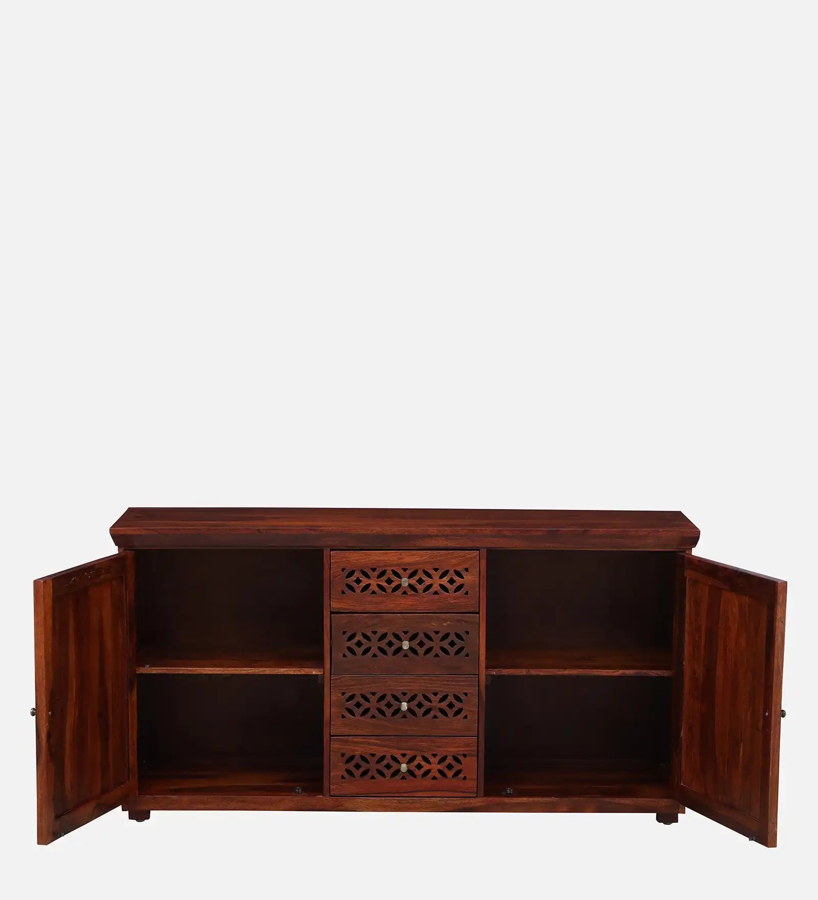 Penza Solid Wood Sideboard In Honey Oak Finish By Rajwada