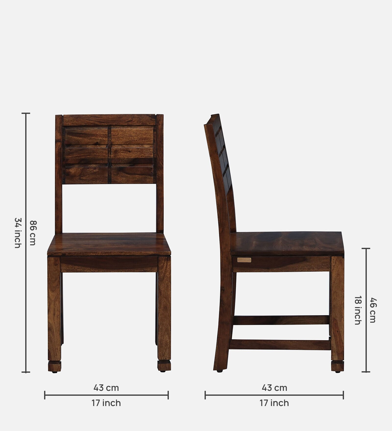 Moscow Solid Wood Dining Chair (Set of 2) in Provincial Teak Finish By Rajwada - Rajwada Furnish