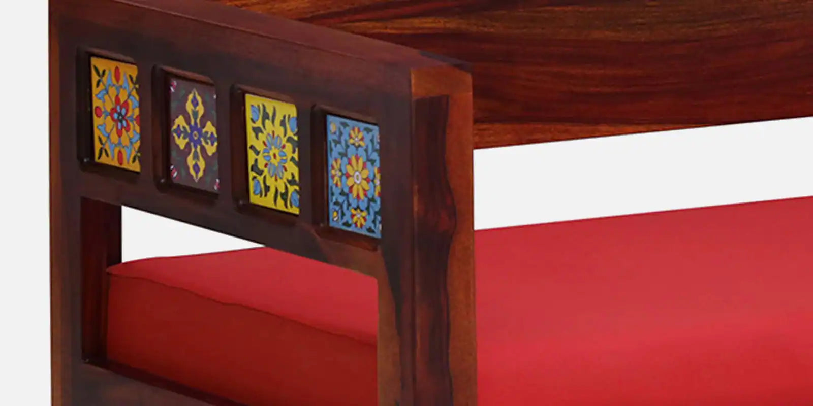 Anamika Sheesham Wood 3 Seater Sofa In Honey Oak Finish by Rajwada - Rajwada Furnish