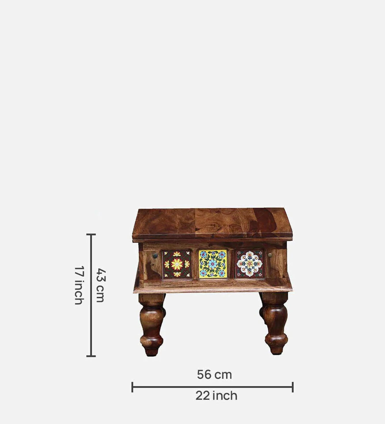 Anamika Sheesham Wood Coffee Table In Rustic Teak Finish by Rajwada - Rajwada Furnish