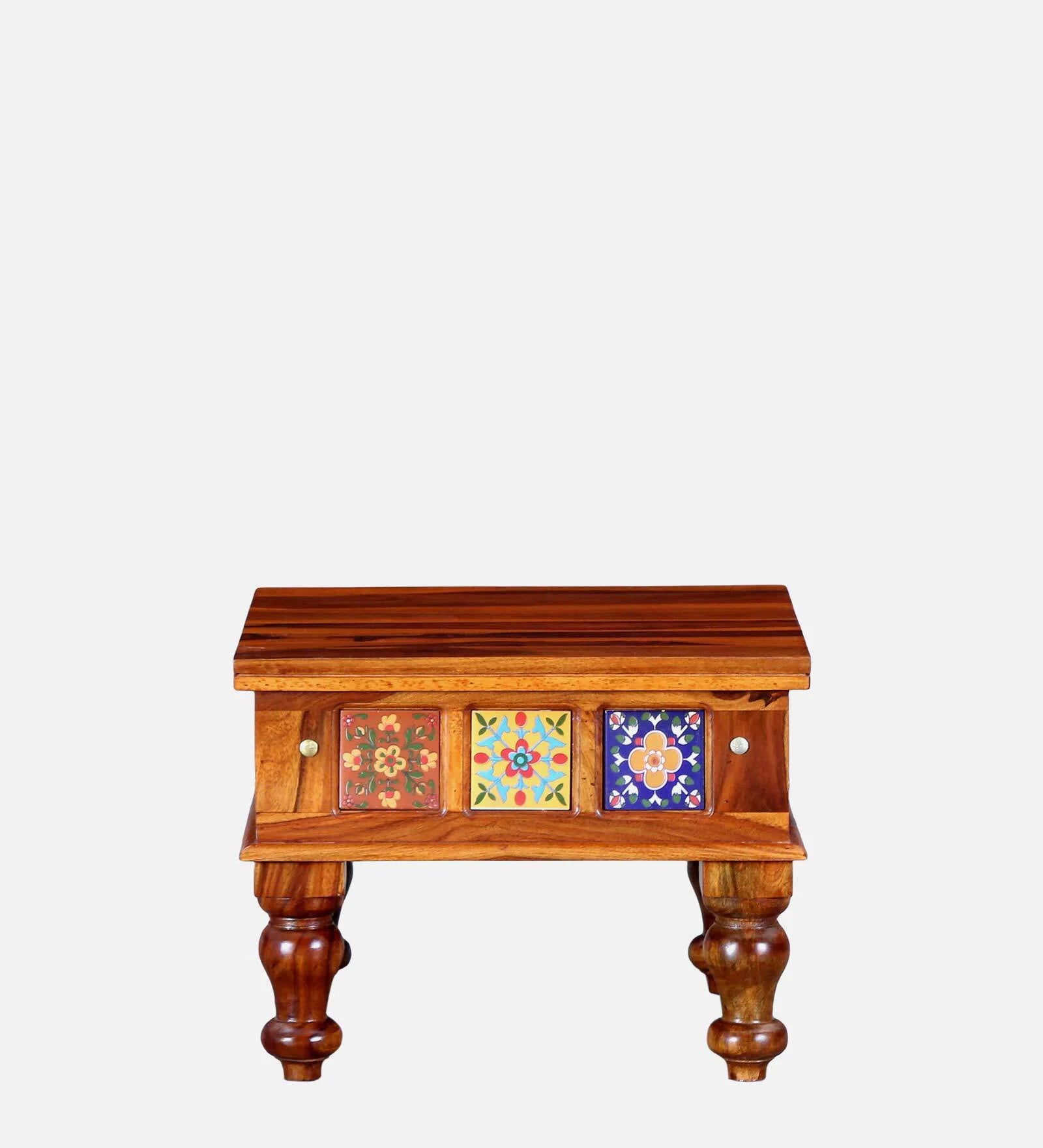 Anamika Sheesham Wood Coffee Table In Honey Oak Finish by Rajwada - Rajwada Furnish