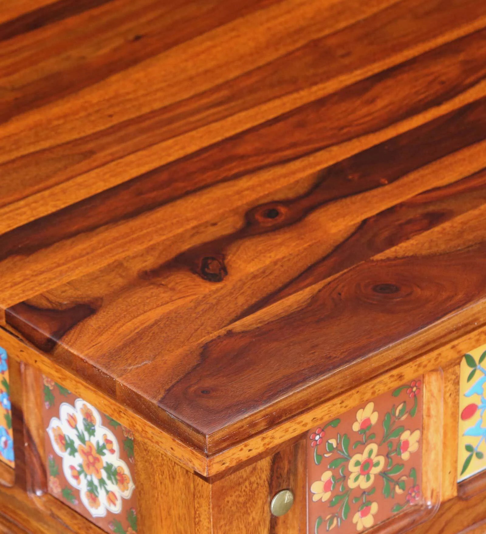 Anamika Sheesham Wood Coffee Table In Honey Oak Finish by Rajwada - Rajwada Furnish