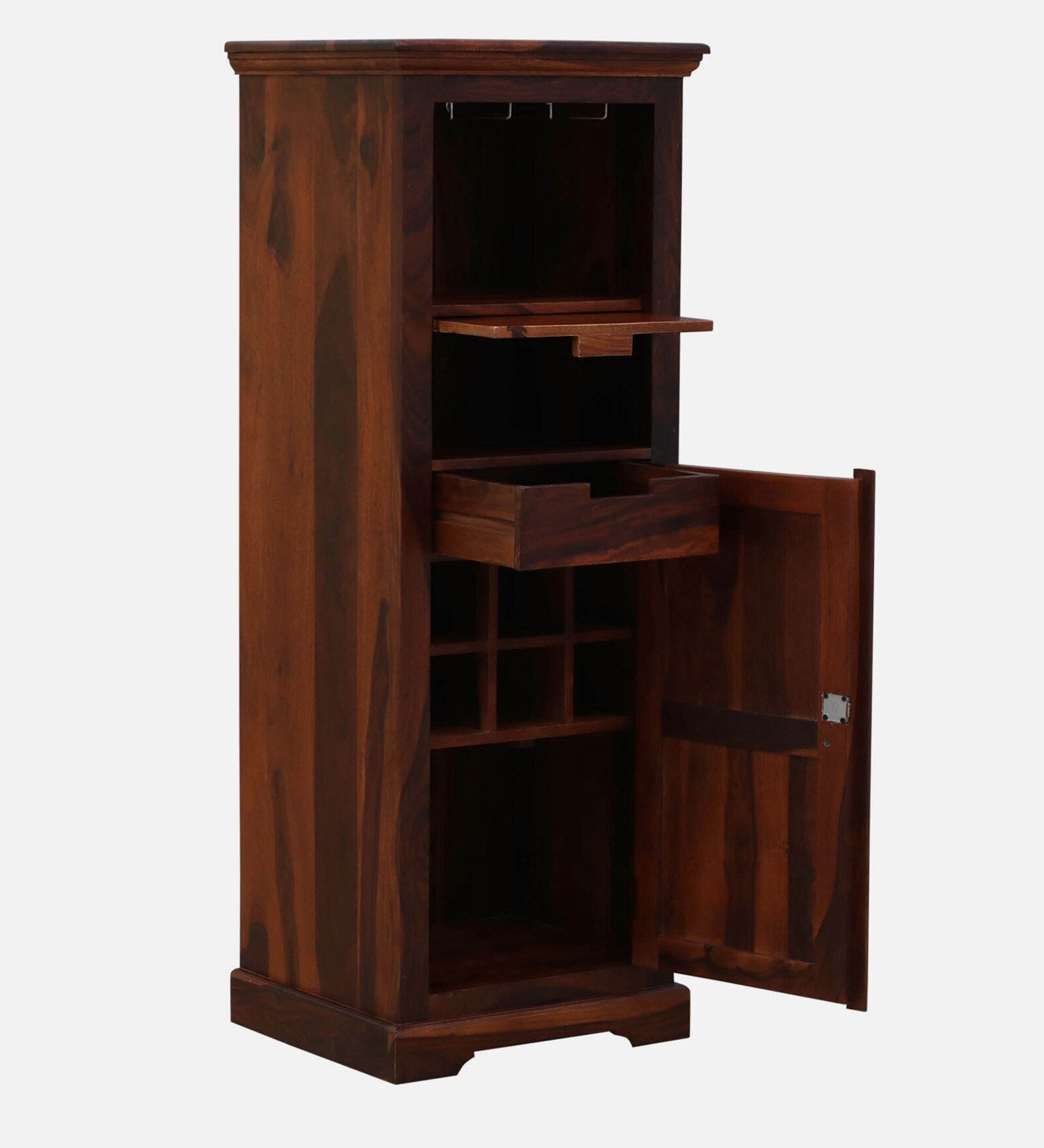 Vandena Solid Wood Bar Cabinet In Honey Oak Finish By Rajwada - Rajwada Furnish