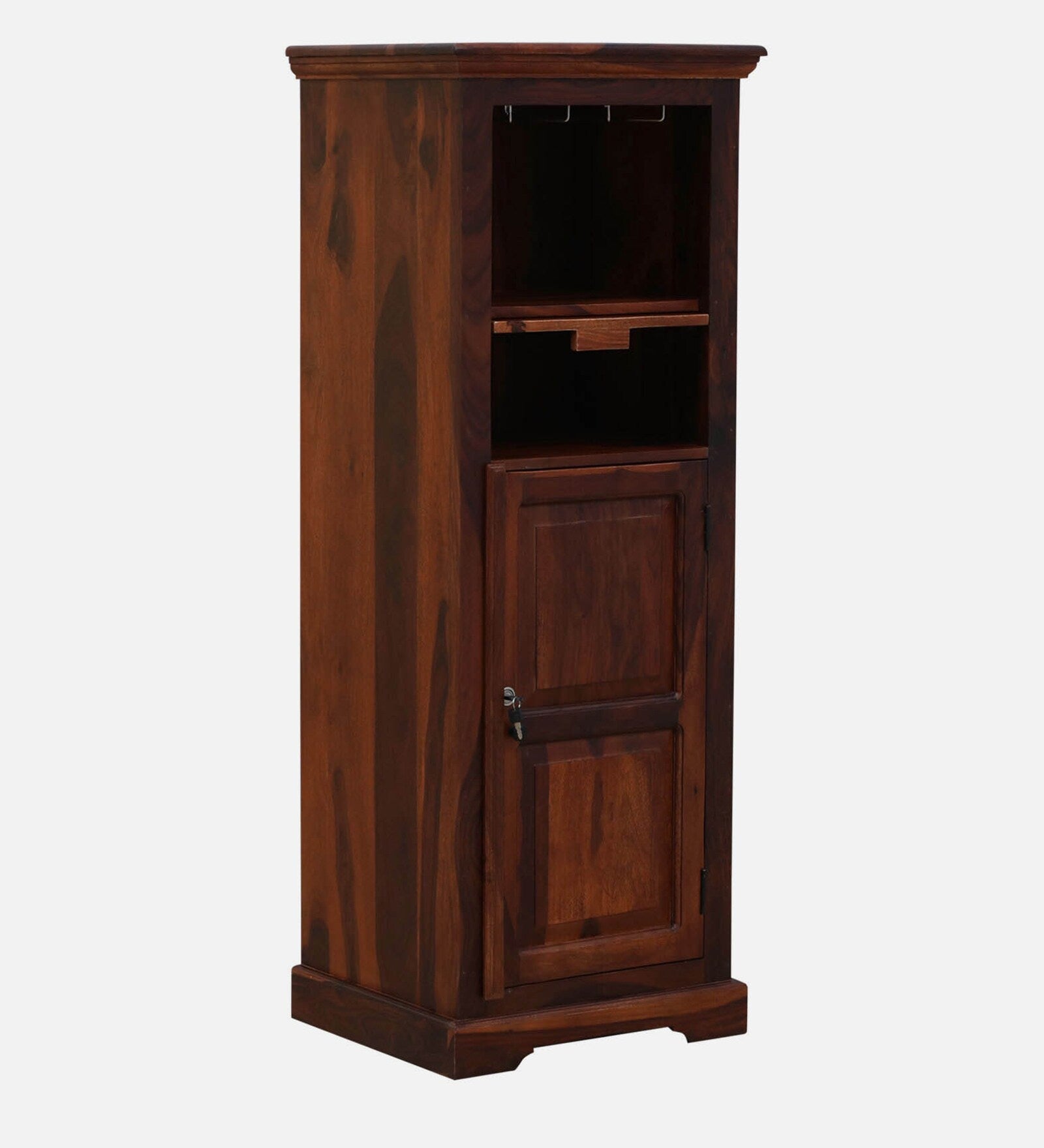 Vandena Solid Wood Bar Cabinet In Honey Oak Finish By Rajwada - Rajwada Furnish