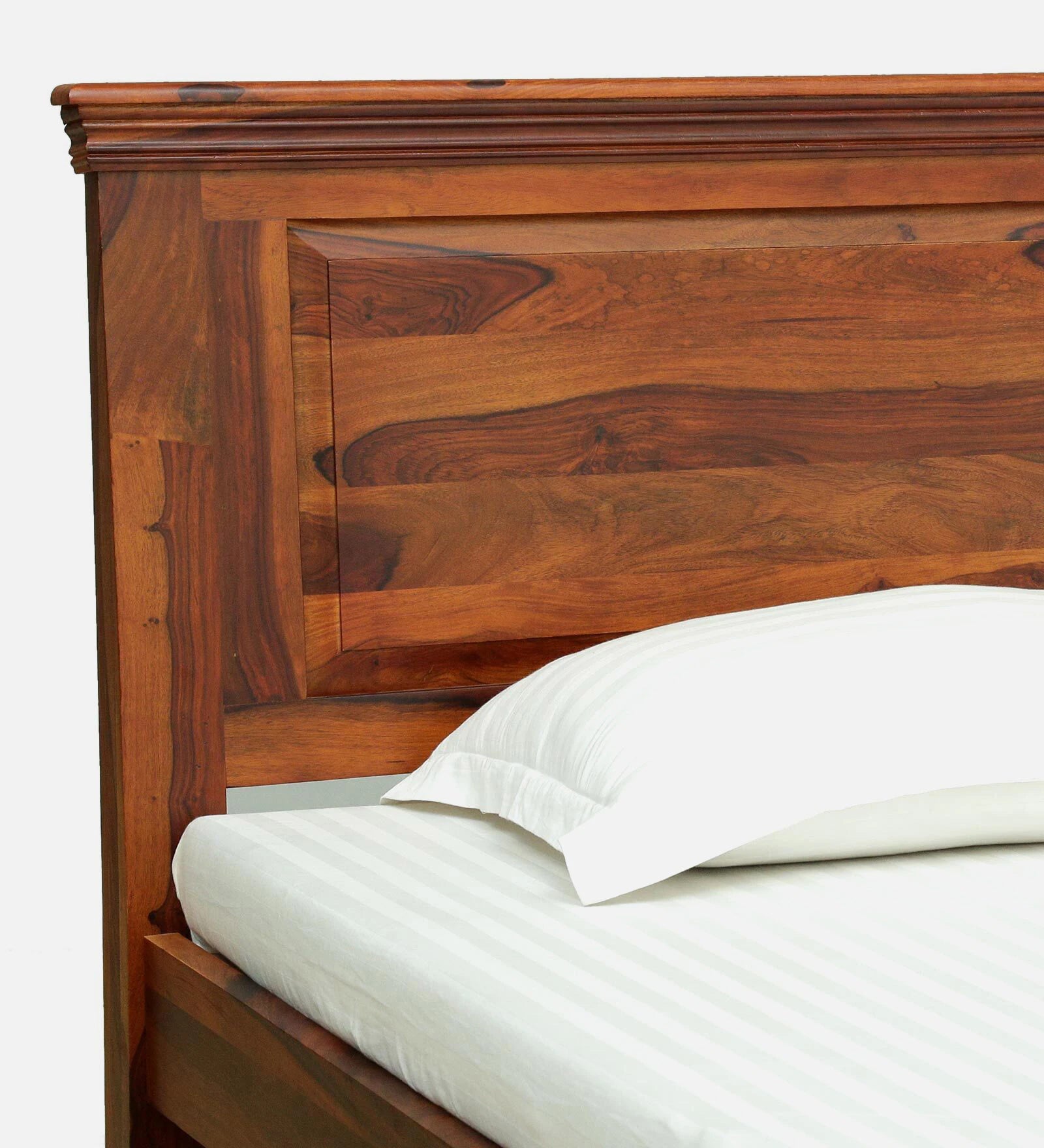 Vandena Solid Wood Queen Size Bed In Honey Oak Finish By Rajwada - Rajwada Furnish