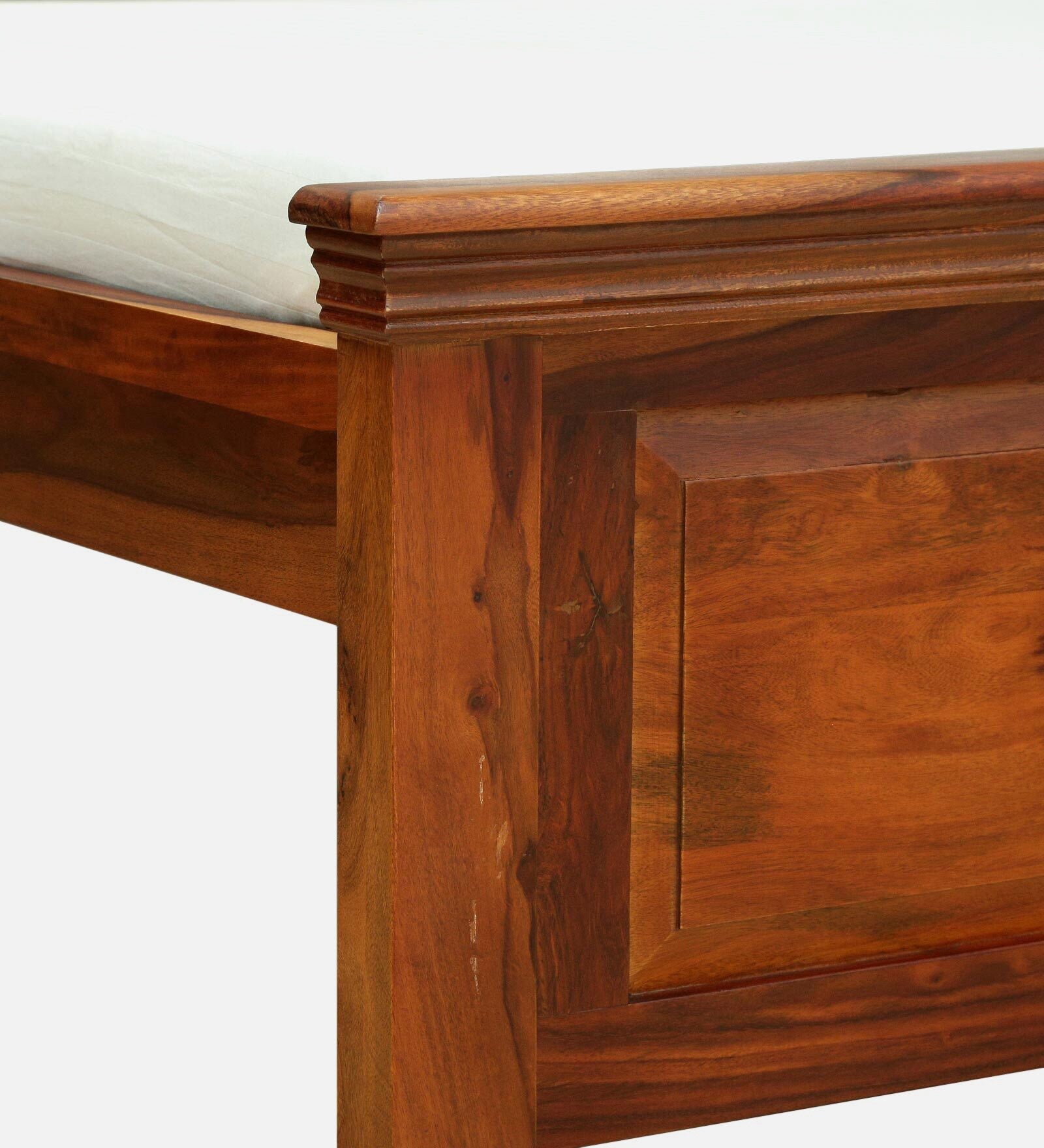Vandena Solid Wood Queen Size Bed In Honey Oak Finish By Rajwada - Rajwada Furnish