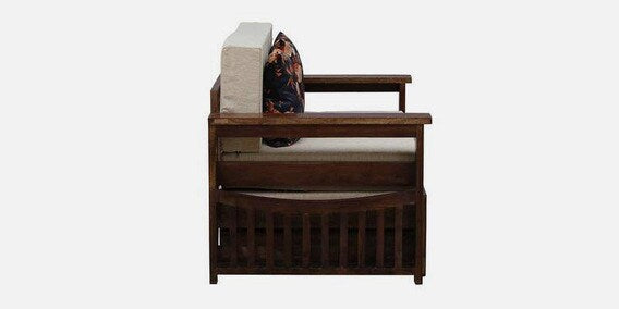 Kapri Solid Wood 2 Seater Sofa cum Bed in Provincial Teak Finish by Rajwada - Rajwada Furnish