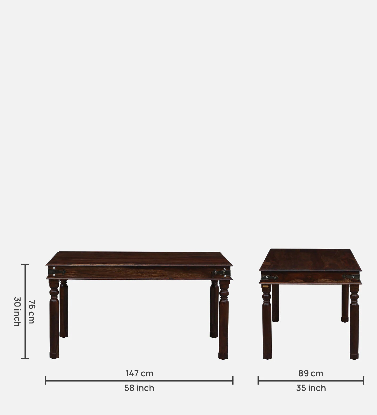 Samrita Solid Wood 6 Seater Dining Table In Provincial Teak Finish By Rajwada - Rajwada Furnish