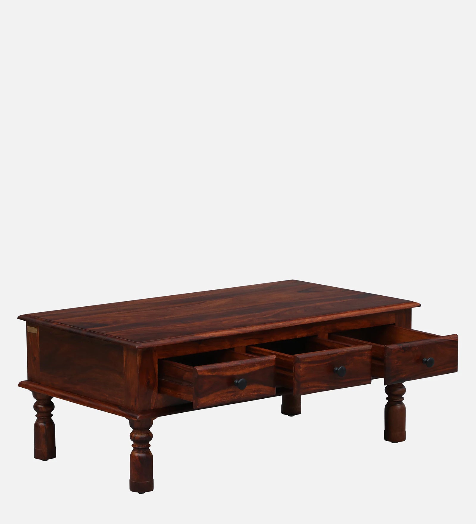 Samrita Solid Wood Coffee Table With Drawer In Honey Oak Finish By Rajwada - Rajwada Furnish