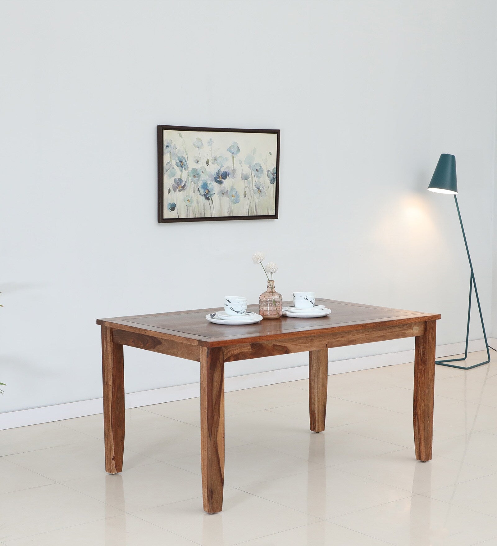 Elista Solid Wood 6 Seater Dining Table in Rustic Teak Finish By Rajwada - Rajwada Furnish