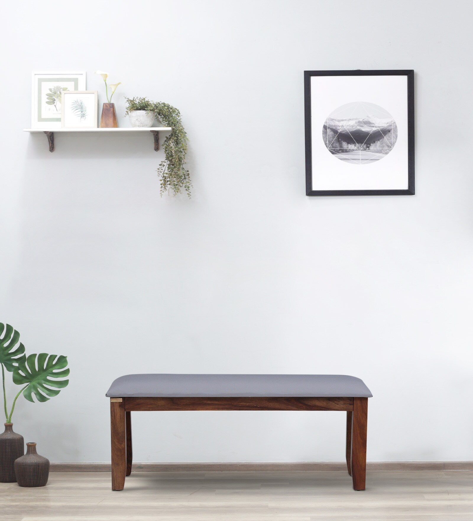 Elista Solid Wood Bench in Rustic Teak Finish By Rajwada - Rajwada Furnish