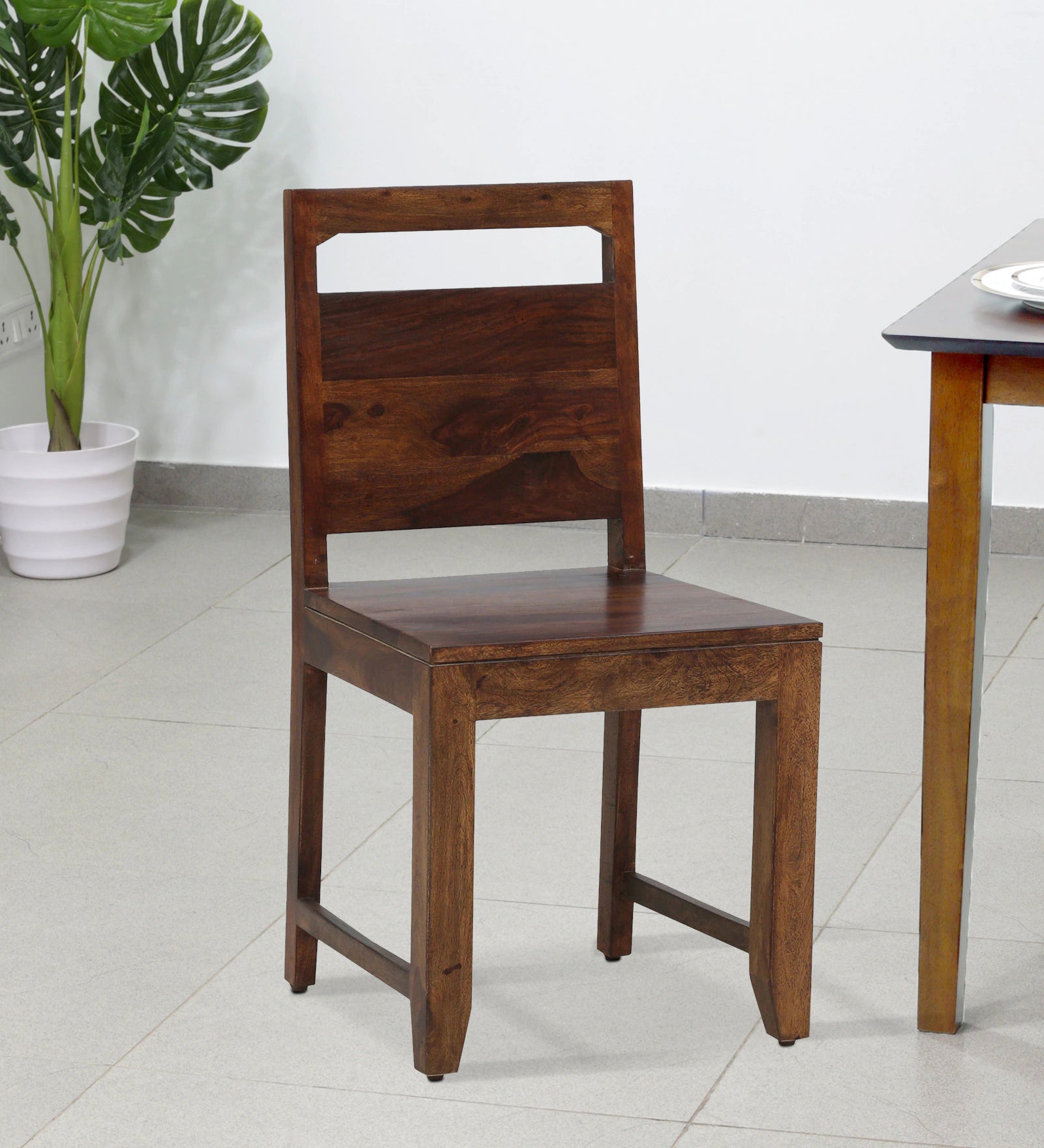 Hari Solid Wood Dining Chair (Set Of 2) In Walnut Finish By Rajwada - Rajwada Furnish