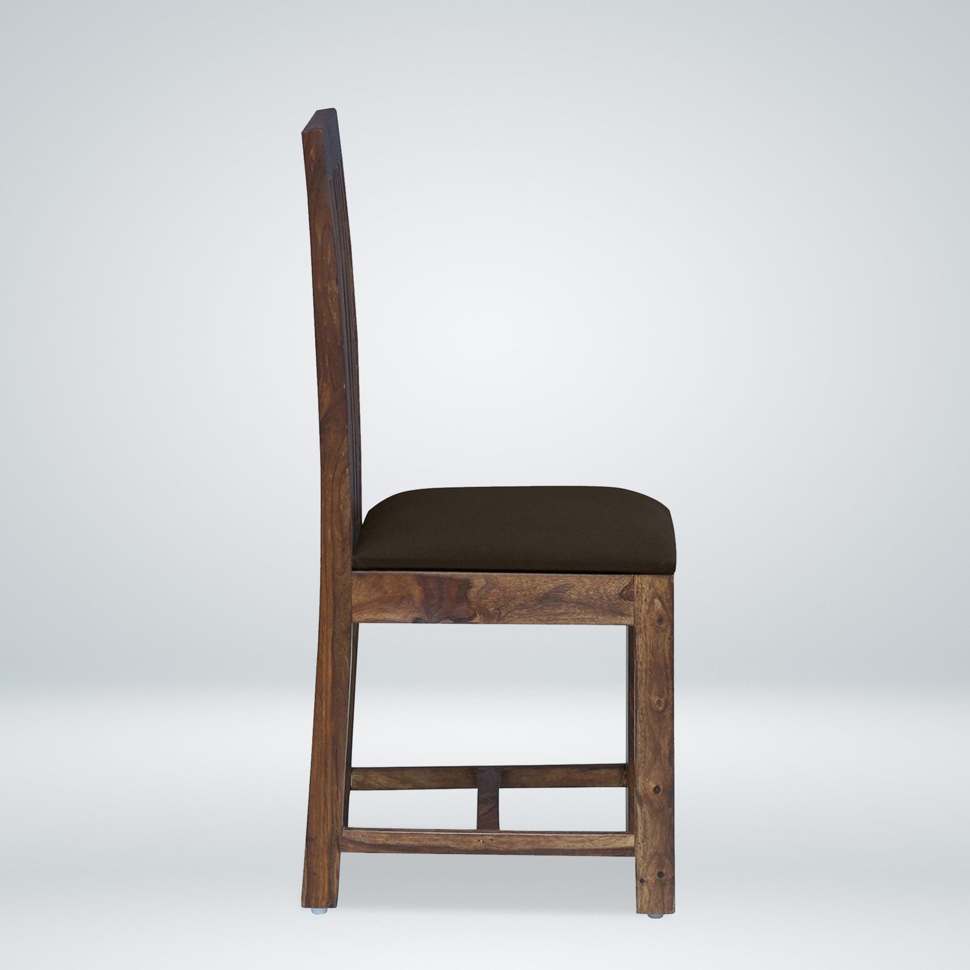 Peater Wooden Dining Chairs Set of 2 in Teak Finish - Rajwada Furnish