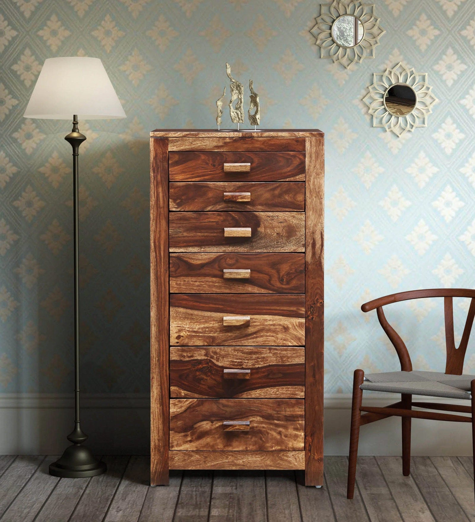 Acro Wooden Chest Of Drawers For Living Room - Rajwada Furnish