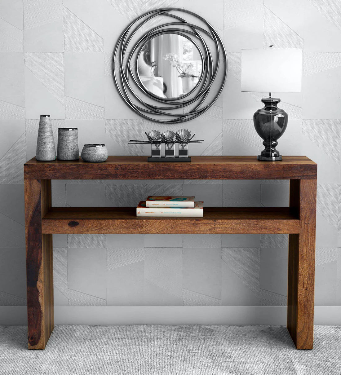 Acro Solid Wood Console Table For Living Room - Rajwada Furnish