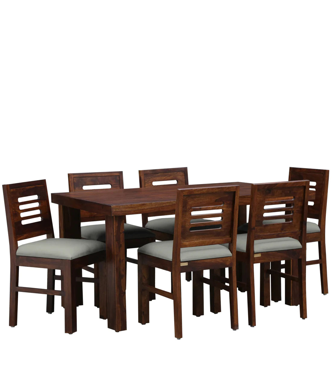 Acro Wooden 6 Seater Cushioned Dining Set For Dining Room - Rajwada Furnish