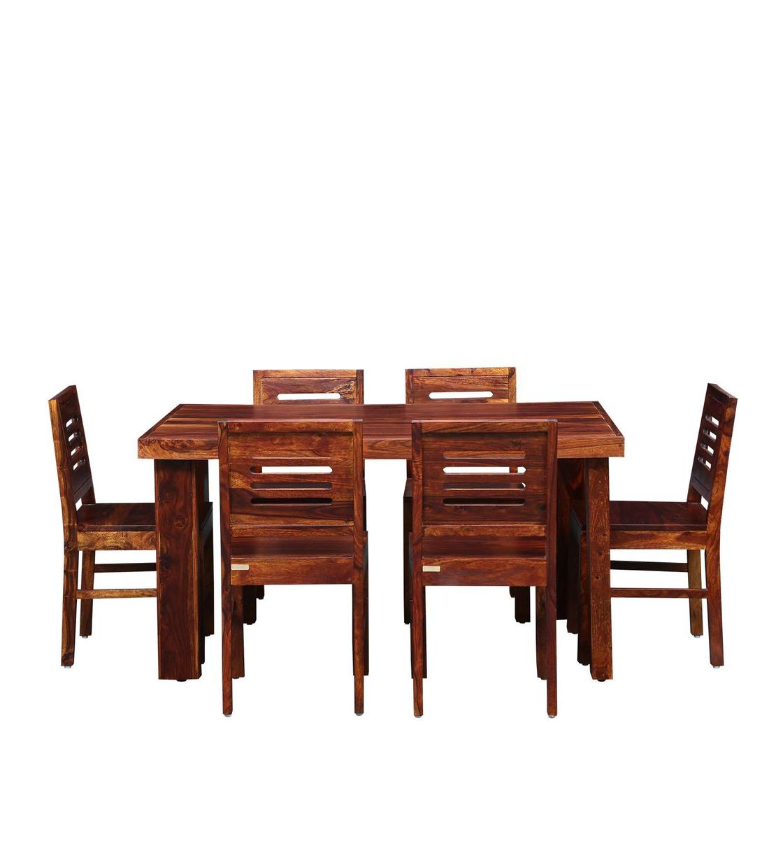 Acro Solid Wood 6 Seater Dining Table Set for Dining Room - Rajwada Furnish