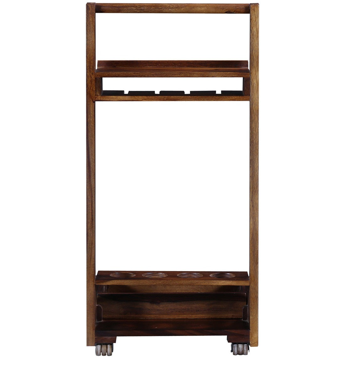 Acro Wooden Bar Trolley For Dining Room - Rajwada Furnish