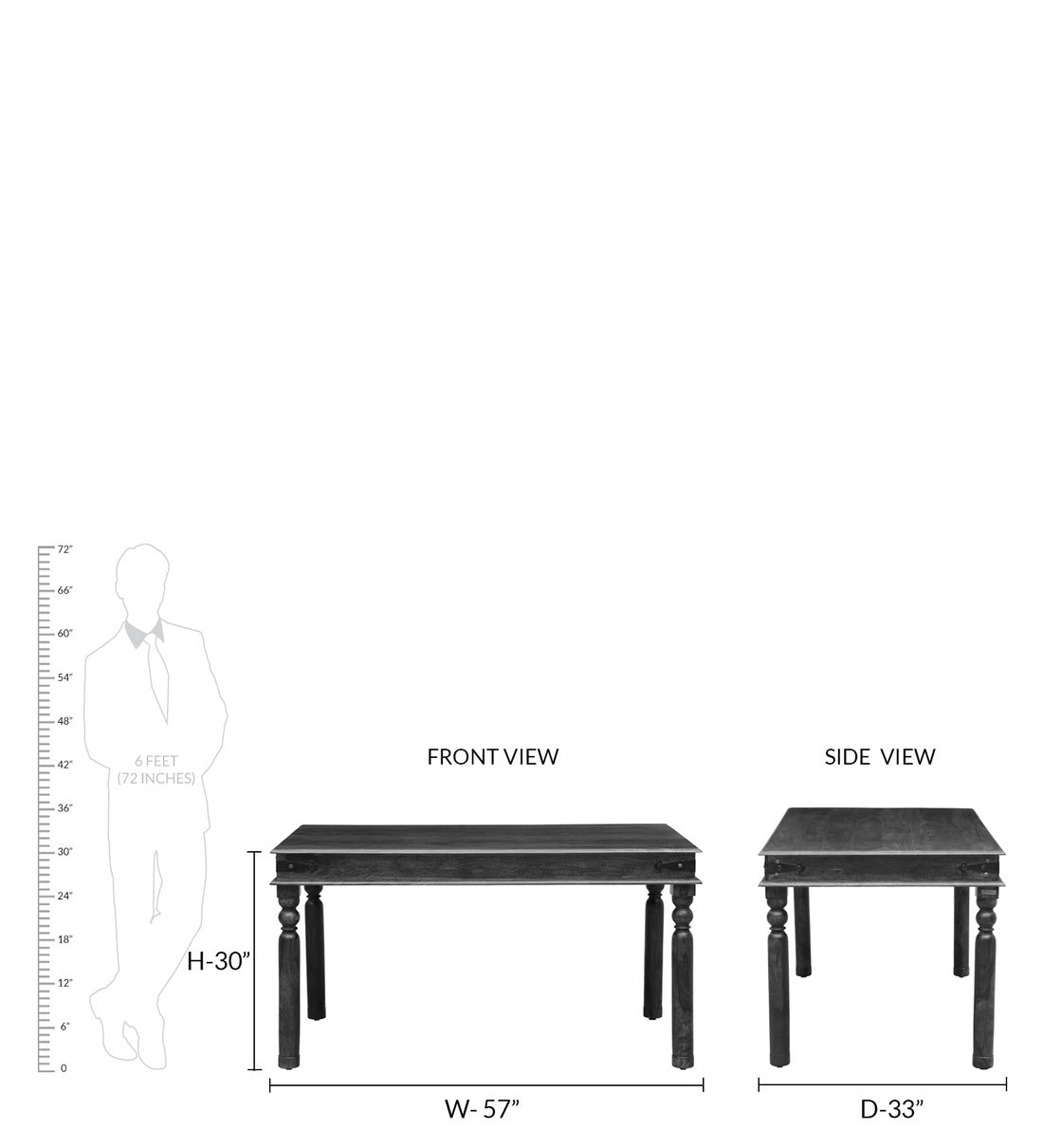 Arjuna Solid Sheesham Wood 4 Seater Dining Table in Provincial Teak Finish - Rajwada Furnish