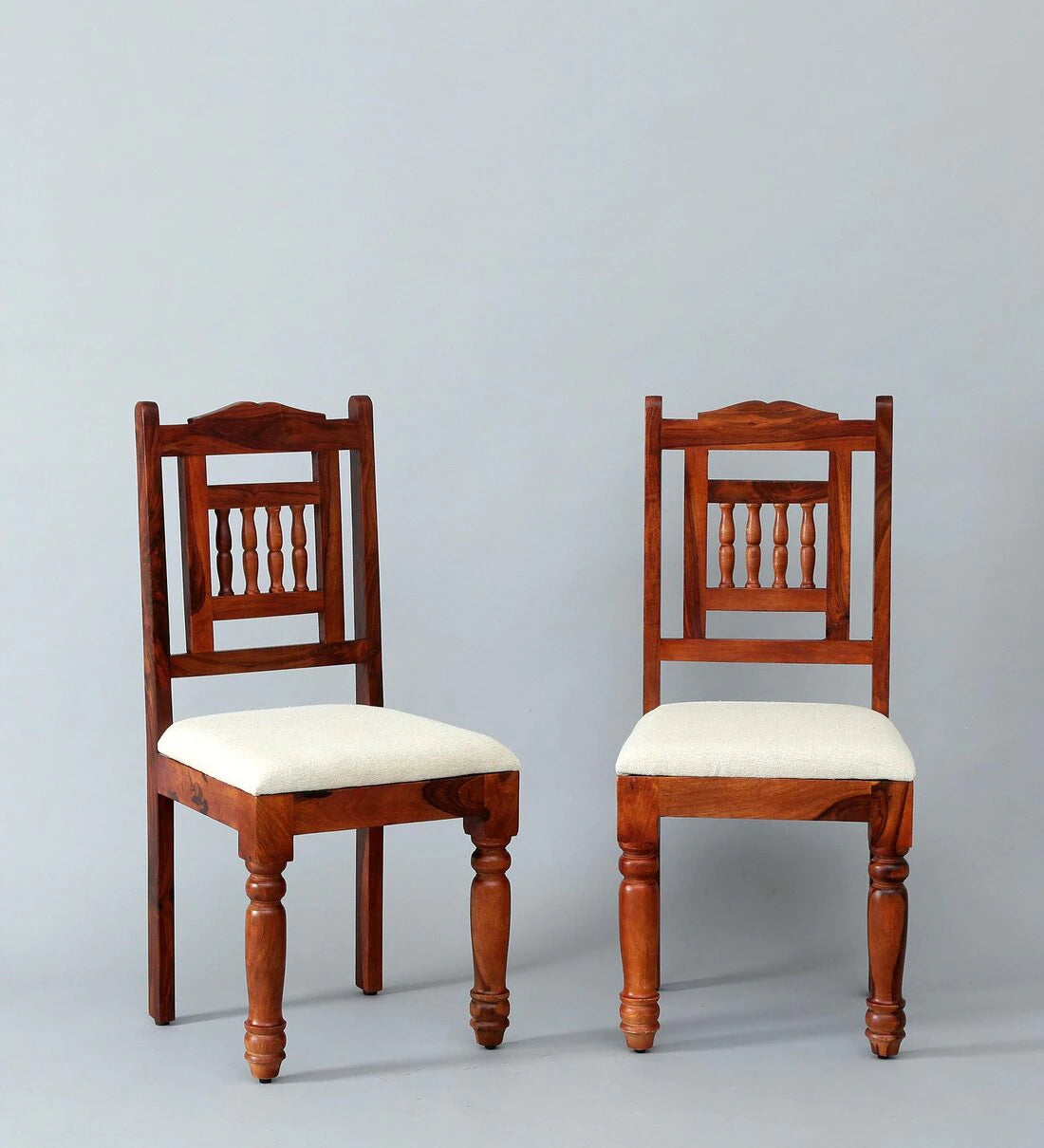 Deventi Wooden Dining Chair Set Of 2 for Kitchen & Dining In Honey Oak Finish - Rajwada Furnish