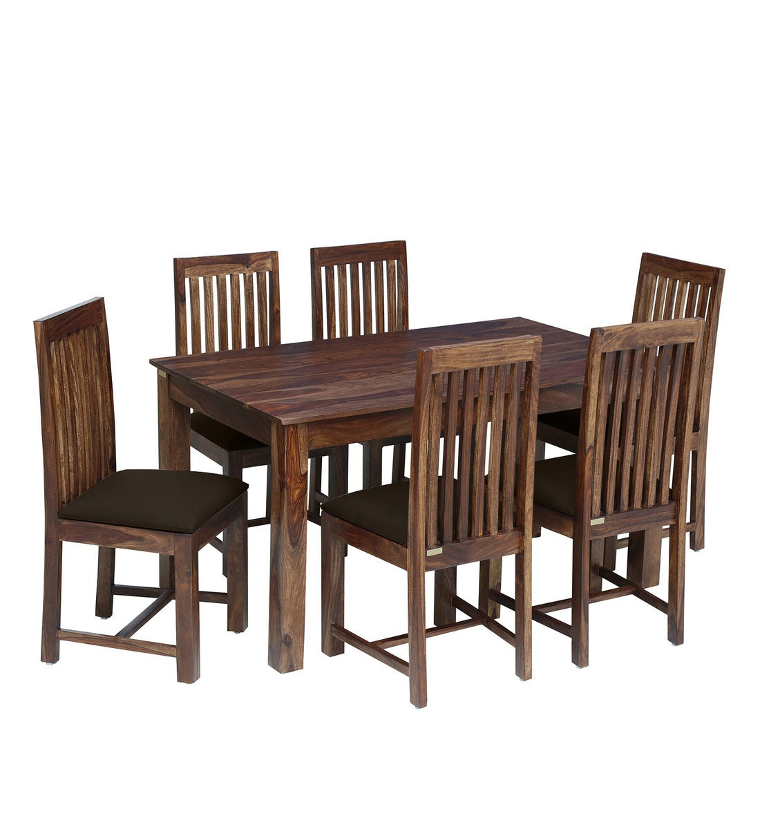 Peter Sheesham Wood 6 Seater Dining Set For Dining Room in Provincial Teak Finish - Rajwada Furnish