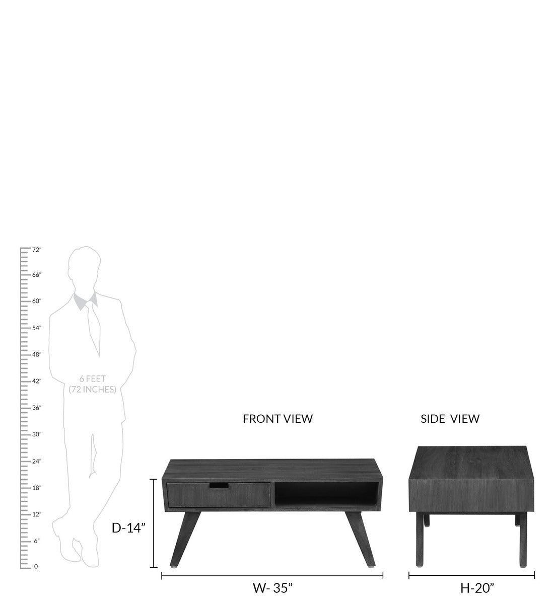 Paloma Solid Wood Coffee Table For Living Room - Rajwada Furnish