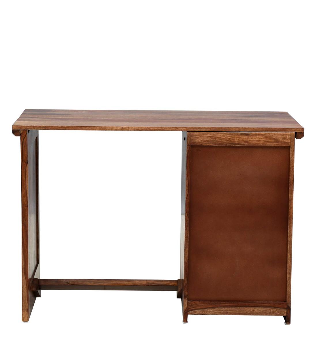 Niware Solid Wood Study Table with Storage For Study Room in Teak Finish - Rajwada Furnish