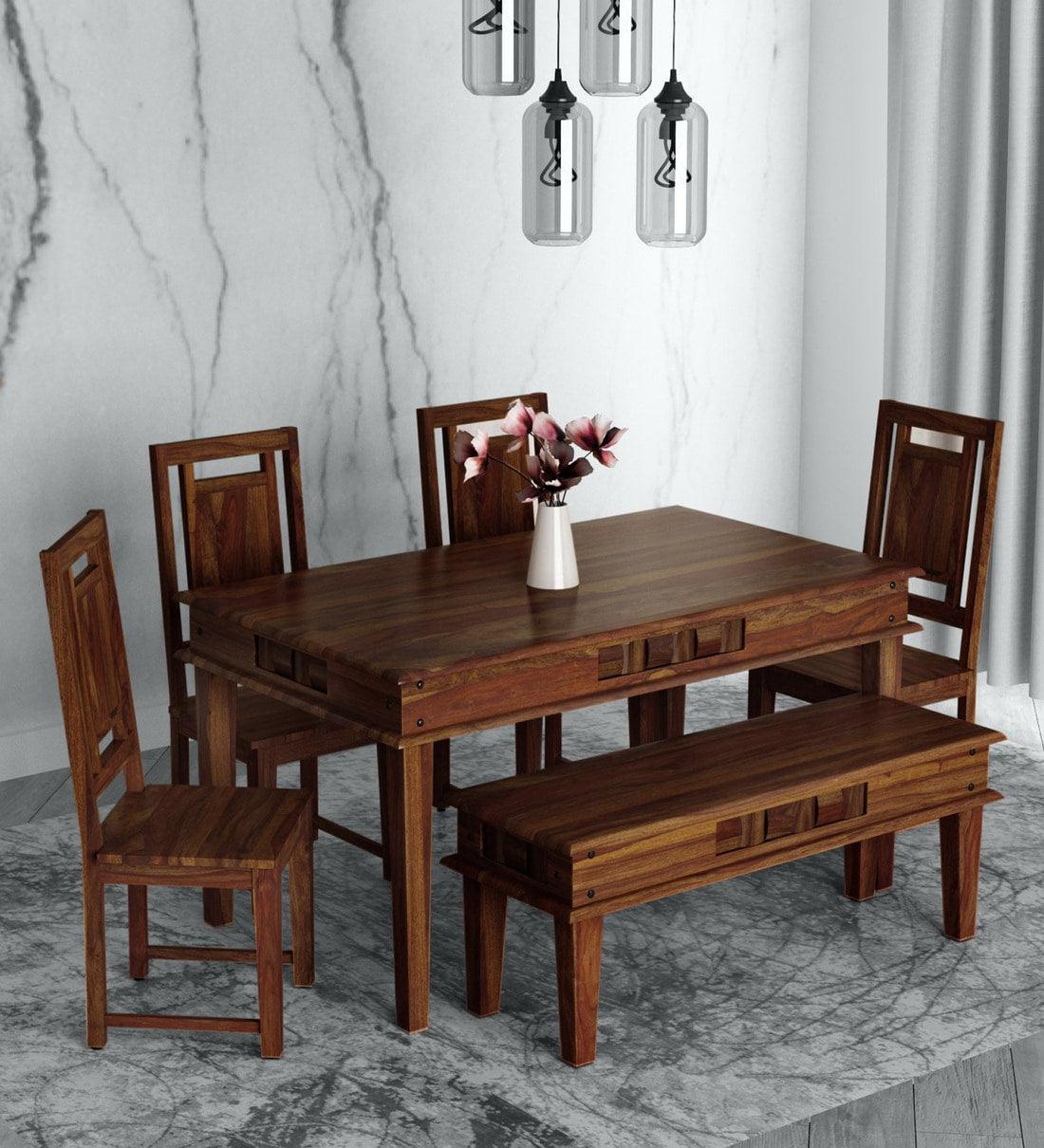 Niware Wooden 6 Seater Dining Set for Home - Rajwada Furnish