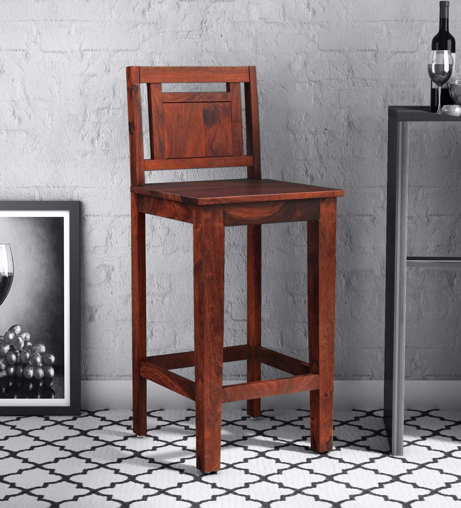 Niware Solid Sheesham Wood Bar Chair For Home - Rajwada Furnish