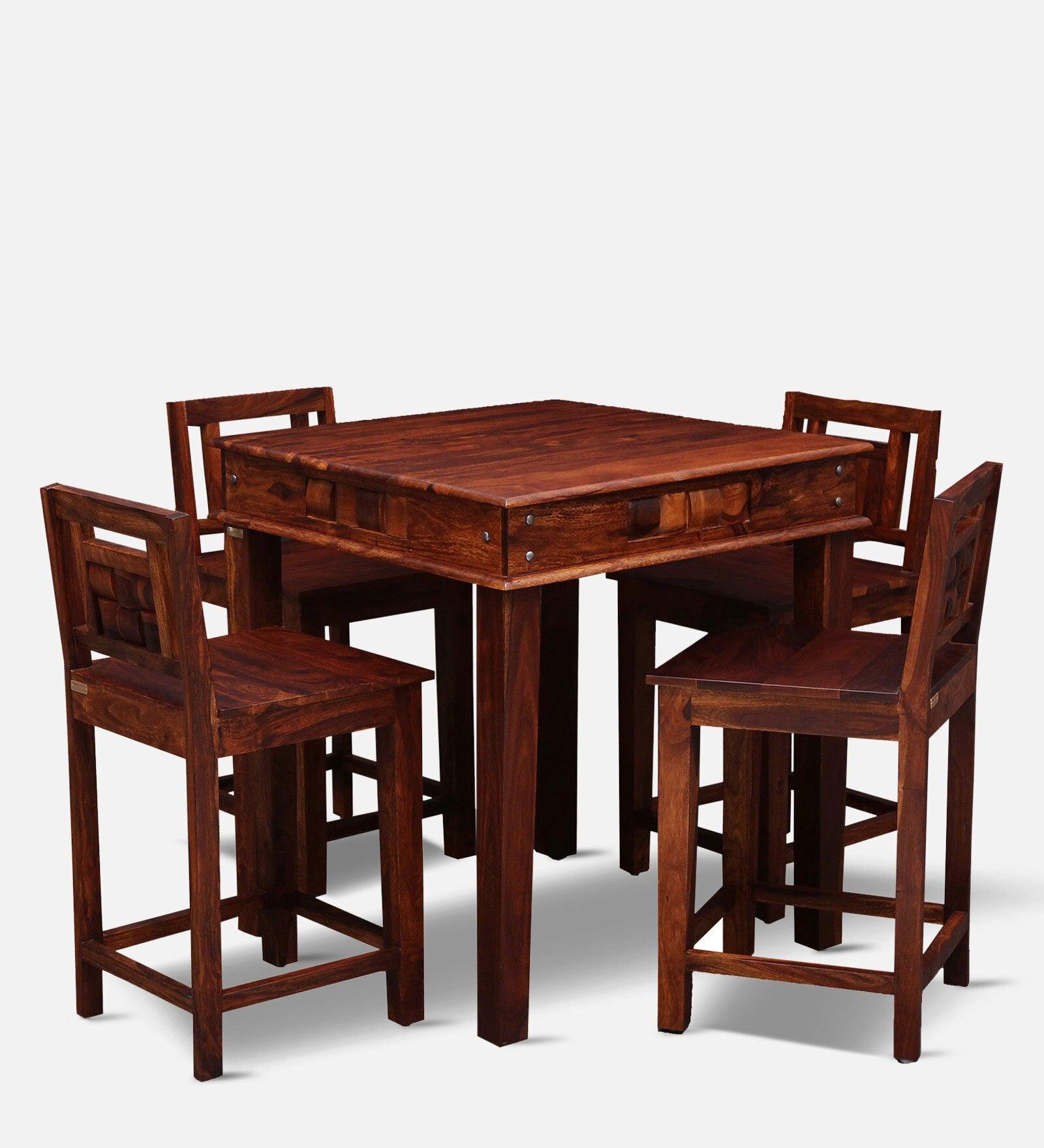 Niware Solid Wood 4 Seater Dining cum Bar Set - Rajwada Furnish