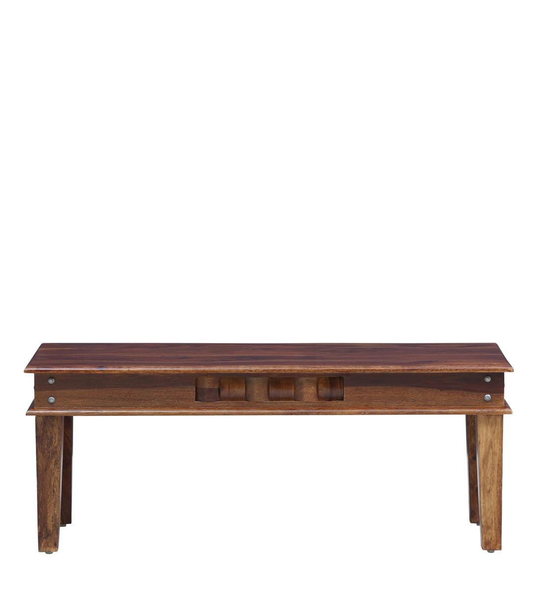 Niware Solid Sheesham Wood Bench in Provincial Teak Finish - Rajwada Furnish