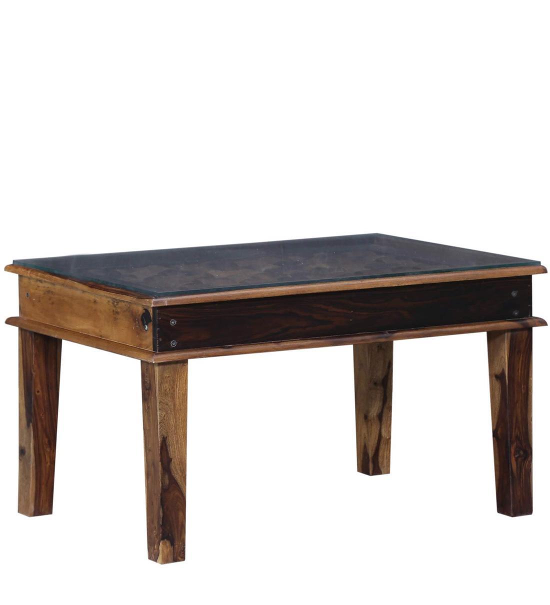 Niware Solid Wood Coffee Table for Living Room in Provincial Teak Finish - Rajwada Furnish