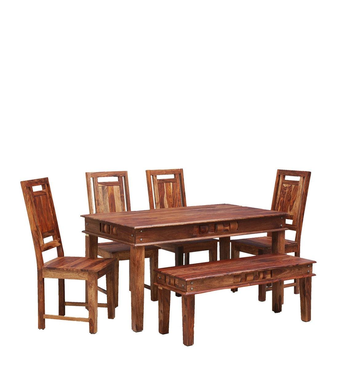 Niware Wooden 6 Seater Dining Set for Home - Rajwada Furnish