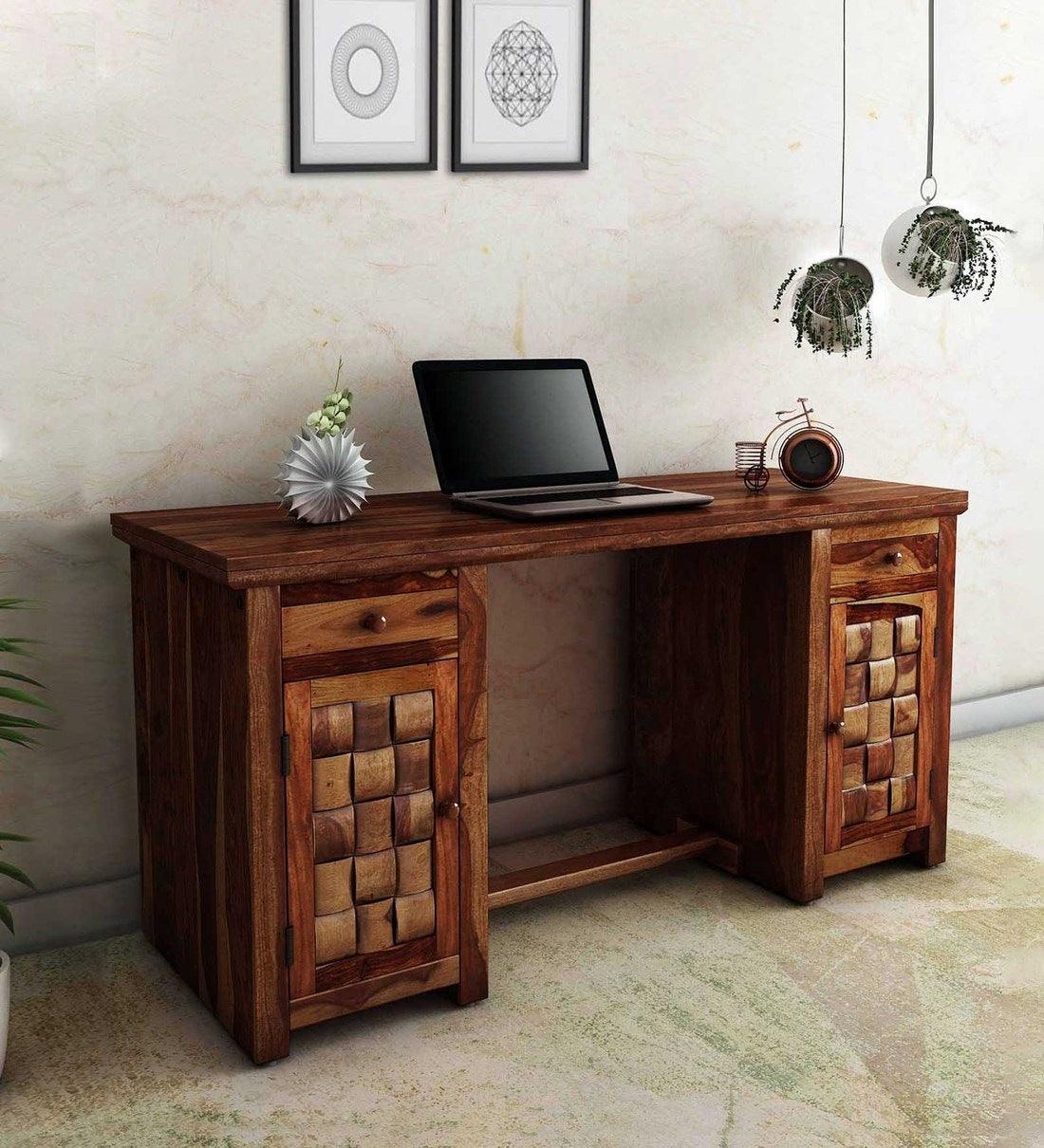 Niware Sheesham Wood Study & Office Table - Rajwada Furnish
